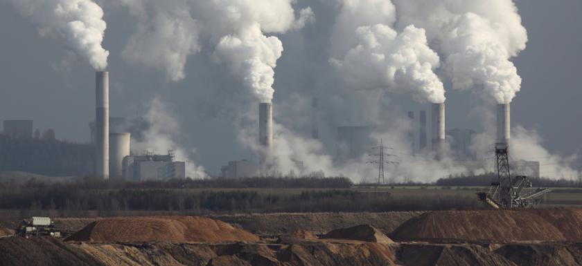 photo of belching smokestacks